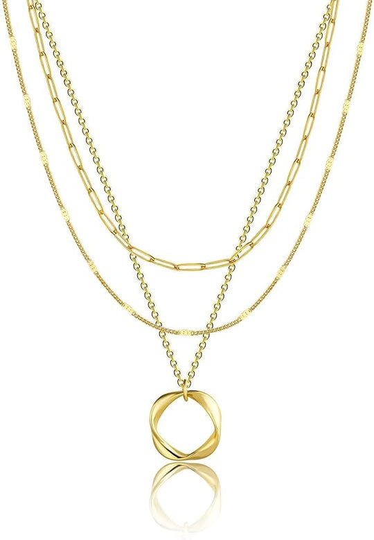 Nina - Kette mat goldenen Vintage-Plaqué a Virsazäitpendel